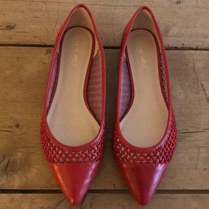 NEW Nine West red leather and mesh flats; size 8